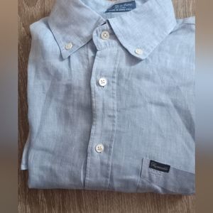 Faconnable nwot 100 % linen long-sleeved button up size men medium